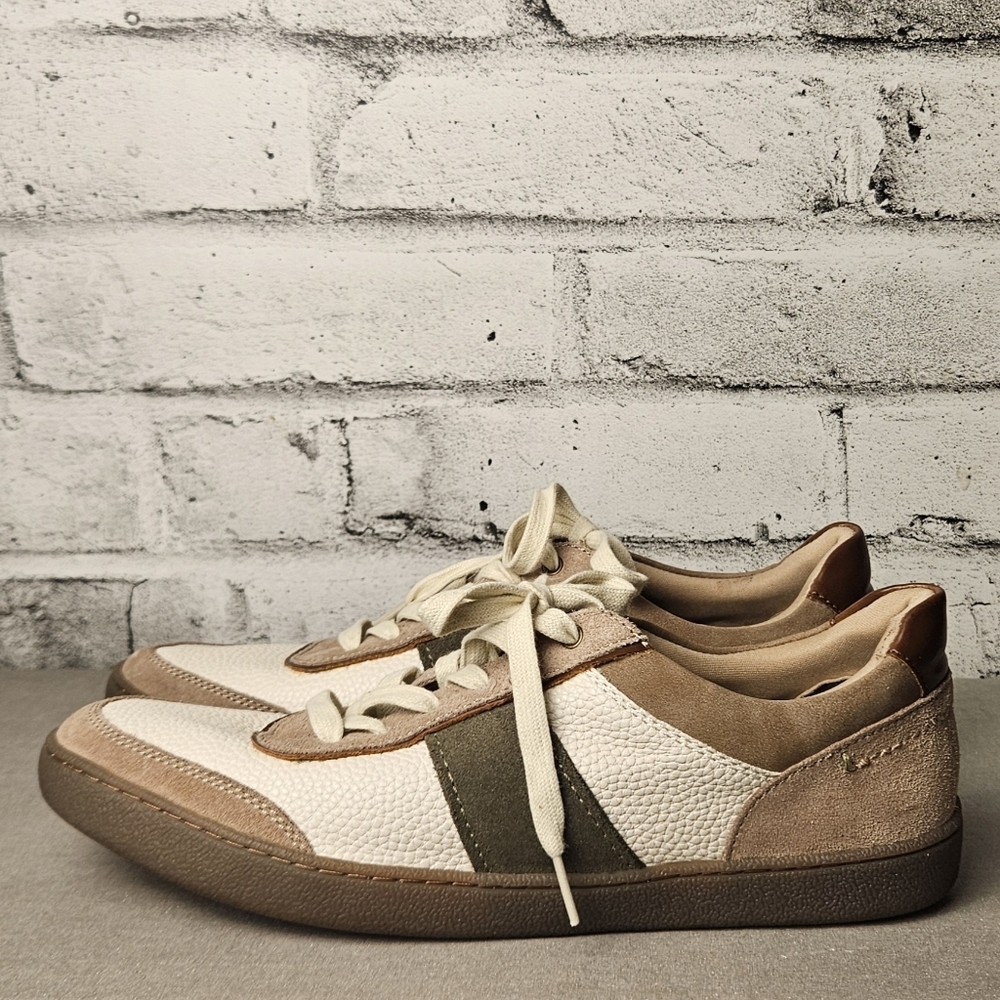 Crown Vintage Leather Sneakers Men's US 10 EU 43 Cream Tan Casual Comfort Shoes